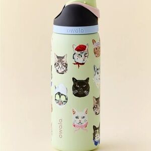 Owala Cat Print Water Bottle - Green